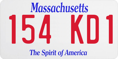 MA license plate 154KD1