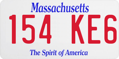 MA license plate 154KE6