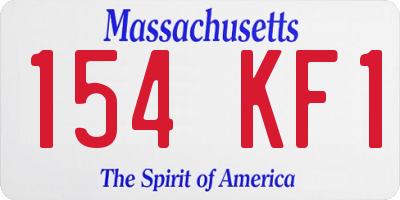 MA license plate 154KF1