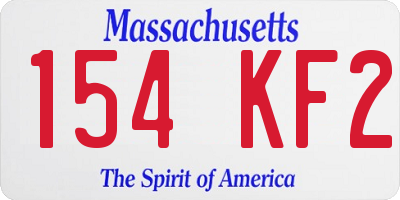 MA license plate 154KF2