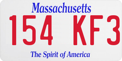 MA license plate 154KF3