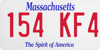 MA license plate 154KF4