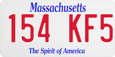 MA license plate 154KF5