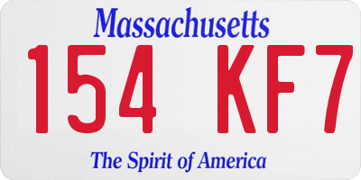 MA license plate 154KF7