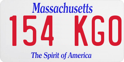 MA license plate 154KG0