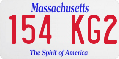 MA license plate 154KG2