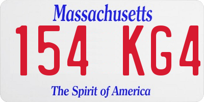 MA license plate 154KG4