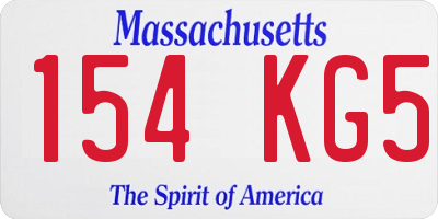 MA license plate 154KG5
