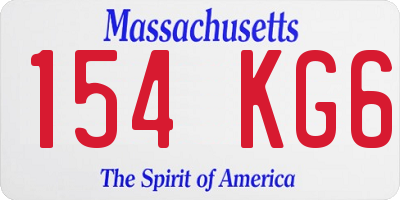 MA license plate 154KG6
