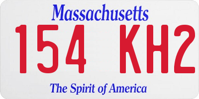 MA license plate 154KH2