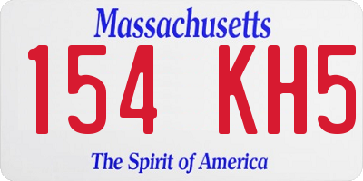 MA license plate 154KH5