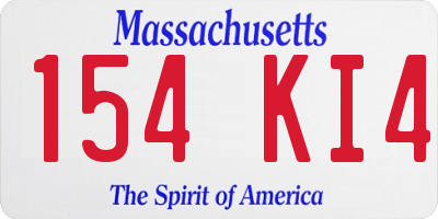MA license plate 154KI4