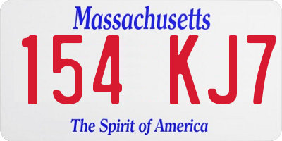 MA license plate 154KJ7