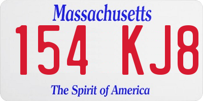 MA license plate 154KJ8