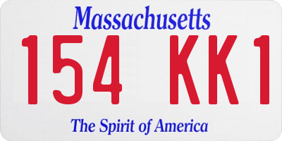 MA license plate 154KK1