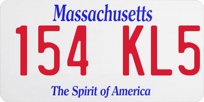 MA license plate 154KL5