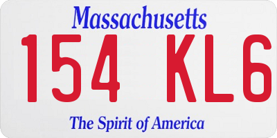 MA license plate 154KL6