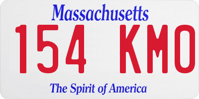 MA license plate 154KM0