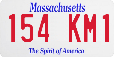 MA license plate 154KM1