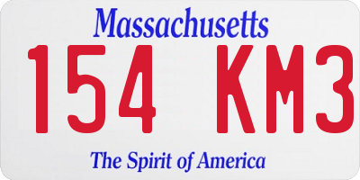 MA license plate 154KM3
