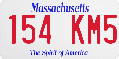 MA license plate 154KM5