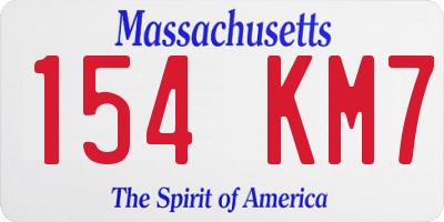 MA license plate 154KM7
