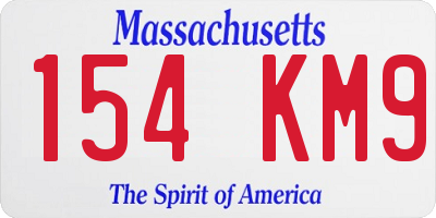 MA license plate 154KM9