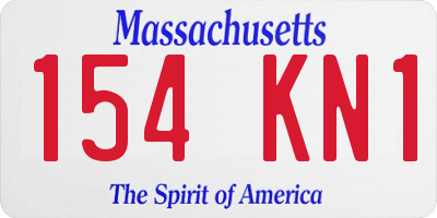 MA license plate 154KN1