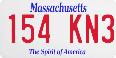 MA license plate 154KN3