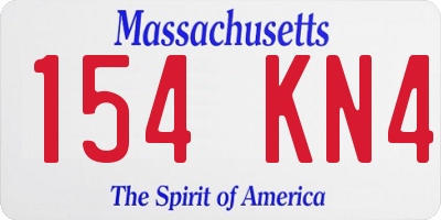 MA license plate 154KN4