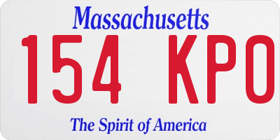 MA license plate 154KP0