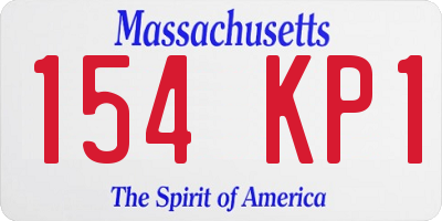 MA license plate 154KP1