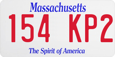 MA license plate 154KP2