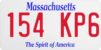 MA license plate 154KP6