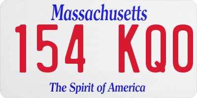 MA license plate 154KQ0