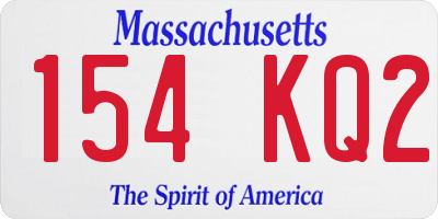 MA license plate 154KQ2