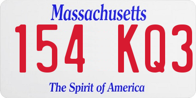 MA license plate 154KQ3