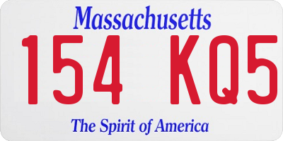 MA license plate 154KQ5
