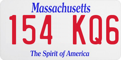 MA license plate 154KQ6