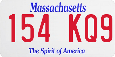MA license plate 154KQ9