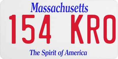 MA license plate 154KR0