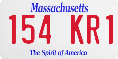 MA license plate 154KR1