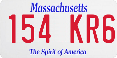 MA license plate 154KR6