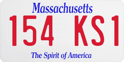 MA license plate 154KS1
