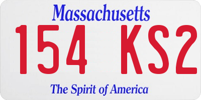 MA license plate 154KS2
