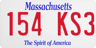 MA license plate 154KS3
