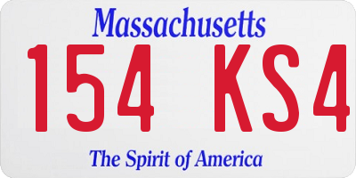 MA license plate 154KS4