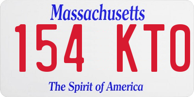 MA license plate 154KT0