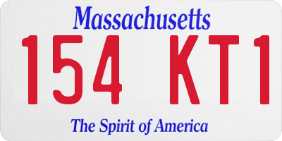 MA license plate 154KT1