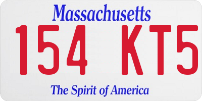 MA license plate 154KT5